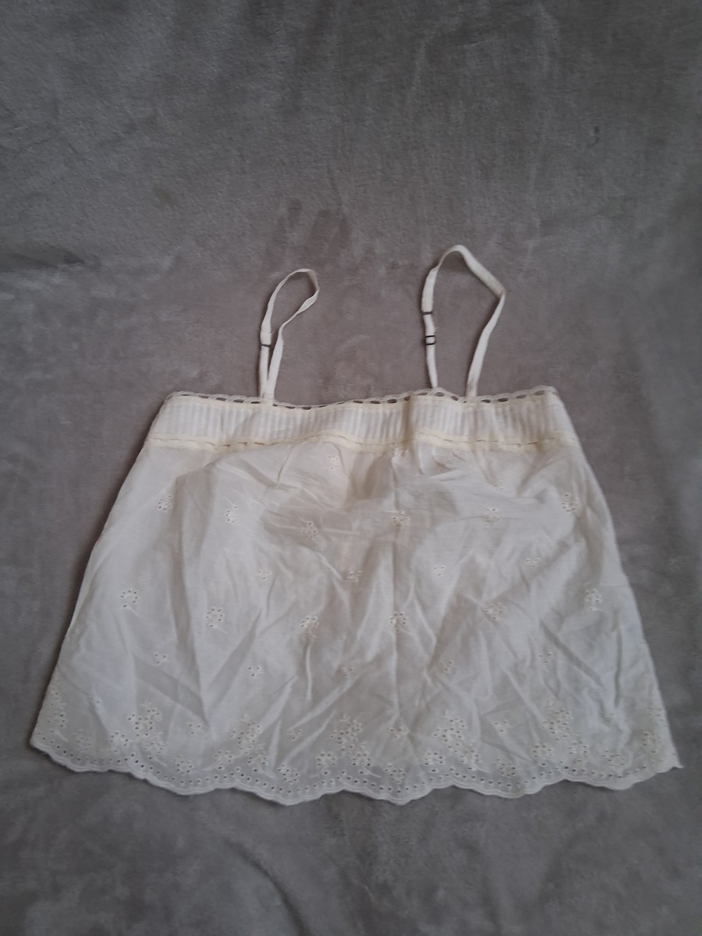 Abercrombie & Fitch Cream Eyelet Top